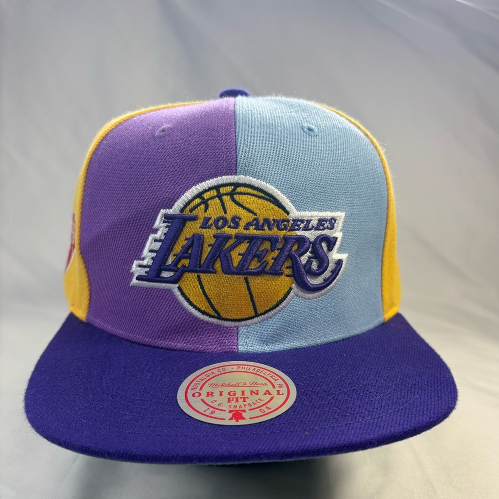 Los Angeles Lakers Mitchell & Ness Pinwheel Snapback 75th Anniversary Mary Jane